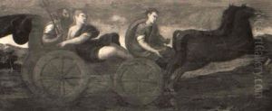 Jupiter And A Nymph Riding In A Horse-drawn Chariot