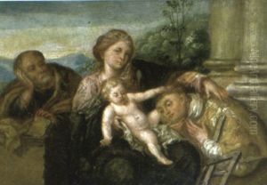 The Holy Family With St. Lawrence by Bonifazio Veronese