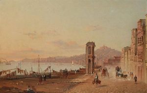 The Waterfront At Naples by Anton Sminck Pitloo