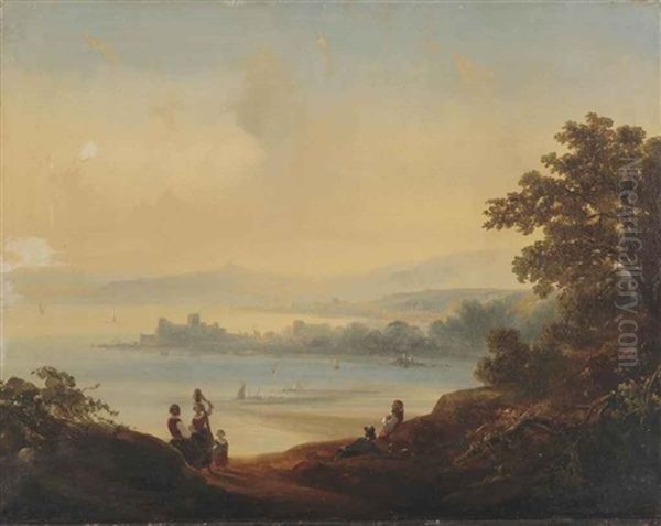 An Italianate Landscape With A Capriccio View Of A Bay Of Napels - view 1