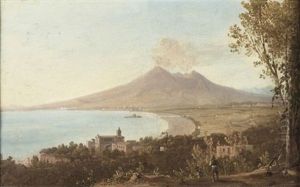 Vue Des Cotes Napolitaines Et Du Vesuve Prises De Castellamare by Anton Sminck Pitloo