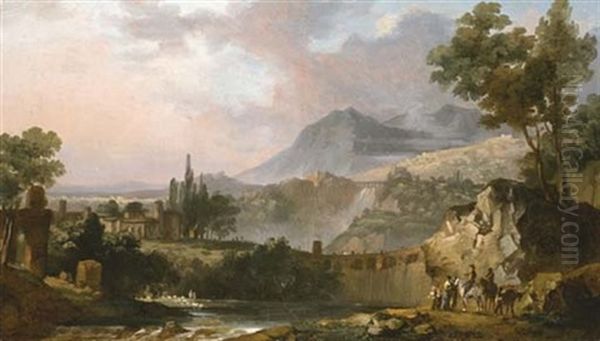 Travelers Resting By The Liri Waterfalls At Isola Di Sora - view 1