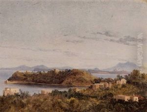 Ischia And Capri Seen From The Neapolitan Coast by Anton Sminck Pitloo
