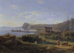 Kustenlandschaft Bei Baiae Mit Dem Dianatempel Kustenlandschaft Bei Baiae Mit Dem Dianatempel