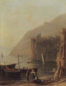 A View Of An Italian Bay by Anton Sminck Pitloo