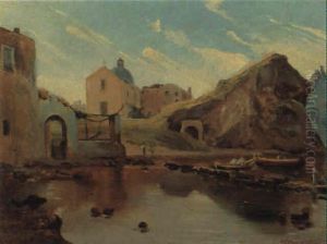 Paese Costiero Con Figure Paese Costiero Con Figure