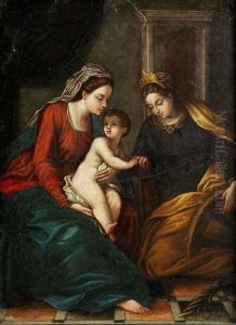 Die Mystische Vermahlung Der Heiligen Katharina by Matteo de' Pitocchi (Matteo Ghidoni)
