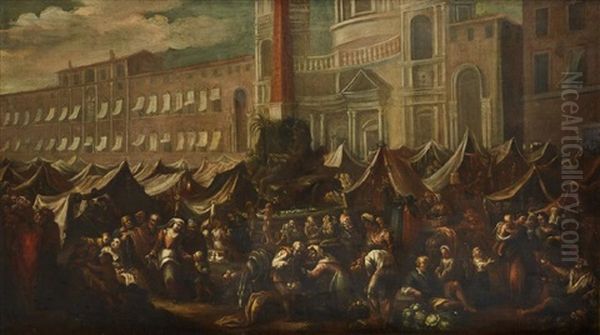 Scena Di Mercato by Matteo de' Pitocchi (Matteo Ghidoni)