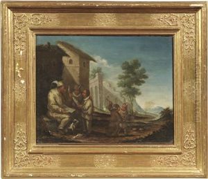 Scena Di Conversazione Presso Rovine by Matteo de' Pitocchi (Matteo Ghidoni)