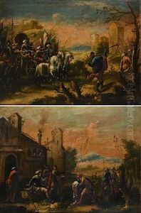 Le Cortege Triomphal Du Grand Turc (+ Le Grand Turc Recevant Les Vaincus; Pair) by Matteo de' Pitocchi (Matteo Ghidoni)