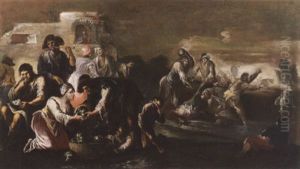 Scena Di Mercato Con Pitocchi by Matteo de' Pitocchi (Matteo Ghidoni)