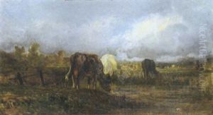 Mucche Al Pascolo by Carlo Pittara