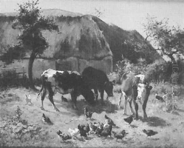 Les Vaches Dans La Basse-cour - view 1