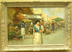 Women At An Italian Market by Giuseppe Pitto