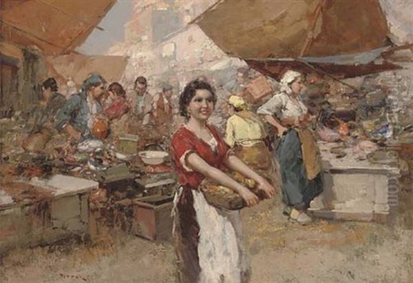 A Fruit Seller On Market Day - view 1