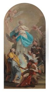 The Immaculate Conception With Saints Joseph And Anthony
