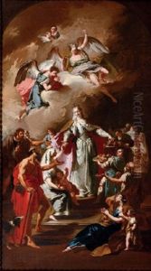 Saint Elizabeth Of Thuringia Distributing Alms