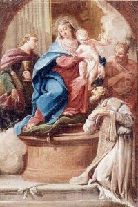 Madonna In Trono E I Ss. Giovanni Evangelista, Giovanni Battista E Filippo Neri by Giovanni Battista Pittoni the younger