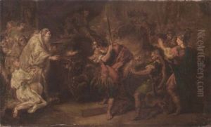 Alexander The Great Before A High Priest by Giovanni Battista Pittoni the younger