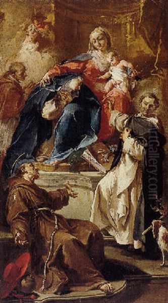 Madonna And Child With Saints Rosa Of Lima, Dominic, Bonaventura And Borromeo - view 1