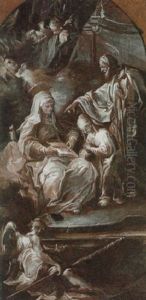 L'educazione Della Vergine, Modello Per La Pala D'altare Della Capella Del Castello Di Schonbrunn A Vienna by Giovanni Battista Pittoni the younger