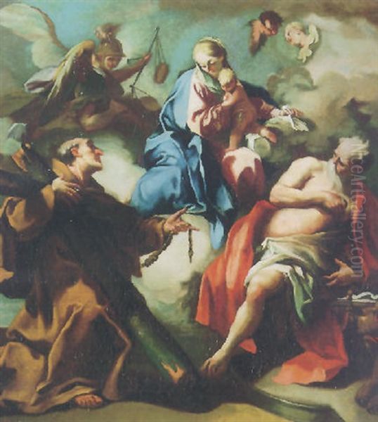 The Madonna And Child With The Archangel Michael, Saint Peter Of Alcantara And Saint Jerome - view 1