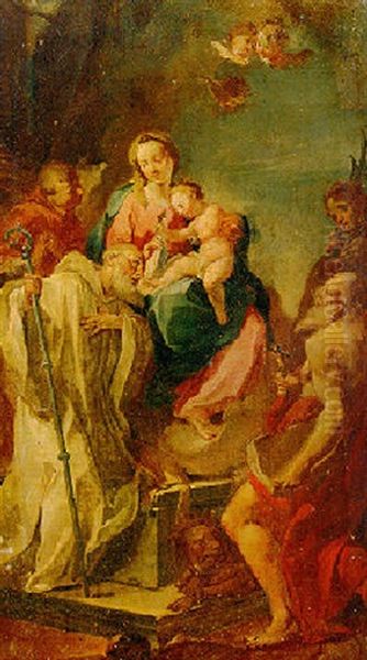 Madonna And Child With Saint Jerome And A Bishop Saint - view 1