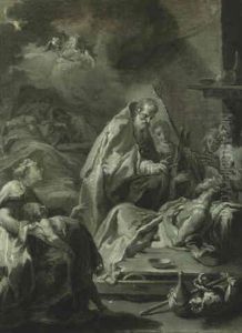 A Bishop Saint Blessing The Sick
