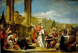 The Sacrifice Of Polyxena At The Tomb Of Achilles by Giovanni Battista Pittoni the younger