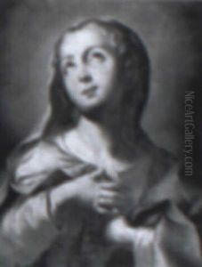 Virgin In Prayer by Giovanni Battista Pittoni the younger