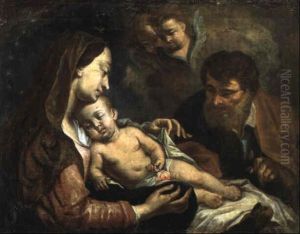 Die Heilige Familie Mit Dem Schlafenden Jesusknaben