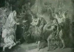 Alexander Der Grosse Durchschlagt Den Gordischen Knoten, Olskizze Fur Ein Wandgemalde by Giovanni Battista Pittoni the younger