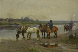 Treidler Am Flussufer