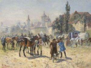 Pferdemarkt In Rothenburg O. D. T