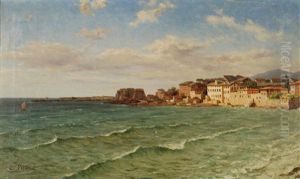 Marina Con Paese Sullo Sfondo by Carlo Pizzi