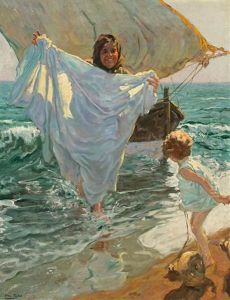 Escena De Playa by Alberto Pla y Rubio