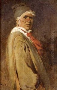 Pintor Con Corbata Roja
