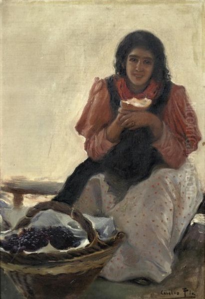 A Girl Eating Bread - view 1