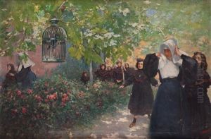 Escena Divertida En El Colegio De Monjas by Cecilio Pla