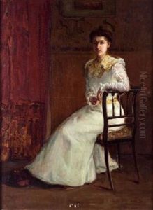 Mujer De Blanco, Sentada by Cecilio Pla