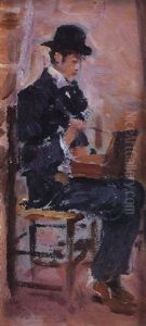 Retrato De Su Amigo El Pintor Lopez Mezquita by Cecilio Pla