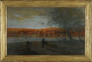 Haying At Dusk by George Henry Bogert