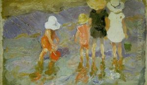 Ninos En La Playa by Cecilio Pla