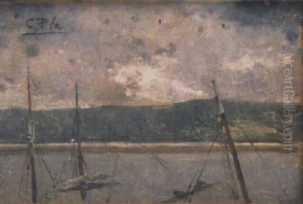 Apunte De Mastiles De Barco, Velas Y Playa - view 1