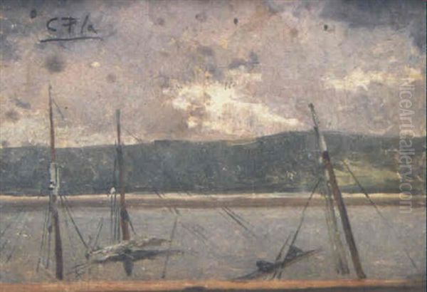 Apunte De Mastles De Barco, Velas Y Playa - view 1