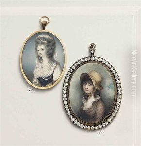 A Lady Called Miss Elizabeth Keppel (d. 1821), In Yellow Dress With Blue Bodice And White Fichu Trimmed With Strands Of Pearls, A Bandeau... A Lady Called Miss Elizabeth Keppel (d. 1821), In Yellow Dress With Blue Bodice And White Fichu Trimmed With Strands Of Pearls, A Bandeau...