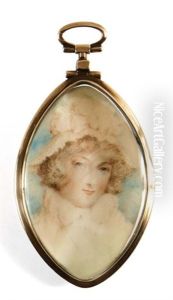 Portrait D'une Jeune Femme En Robe Et Important Chapeau De Dentelle Blanche Portrait D'une Jeune Femme En Robe Et Important Chapeau De Dentelle Blanche