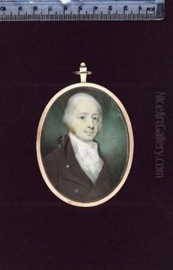 A Gentleman, Wearing Brown Coat With Silver Buttons, Blue And Yellow Striped Waistcoat And White Tied Cravat, His Hair Powdered And Worn En Queue A Gentleman, Wearing Brown Coat With Silver Buttons, Blue And Yellow Striped Waistcoat And White Tied Cravat, His Hair Powdered And Worn En Queue
