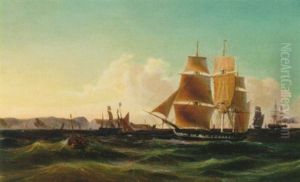 Kustlandskap Med Segelfartyg by Arnold Abraham Plagemann