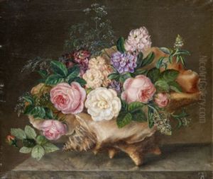 Blomsterstilleben Med Snacka Blomsterstilleben Med Snacka